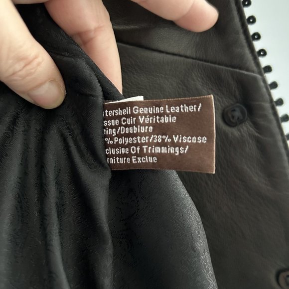 Leather Women's Jacket /Brown Y2K/ Unique Detailing Danier Leather - Picture 15 of 16